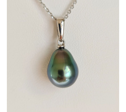 Belle de Jour  - Pendentif Or Blanc 18 carats et Perle de Tahiti d'Exception