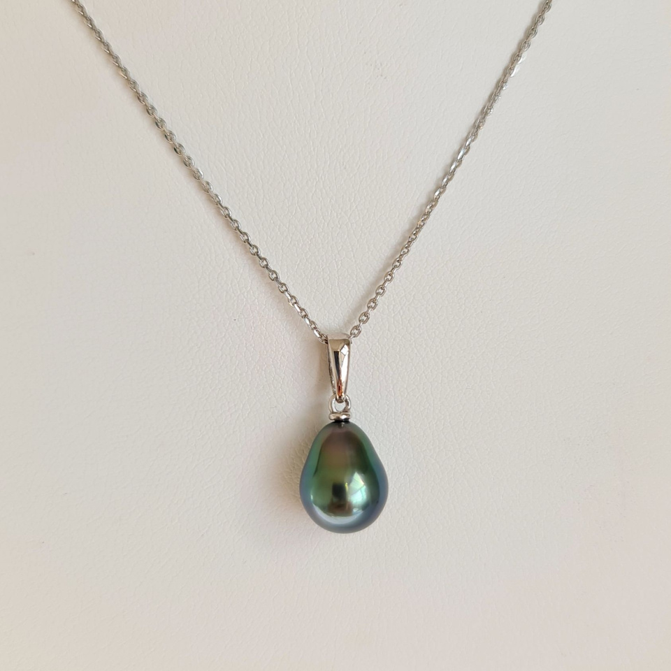 Belle de Jour  - Pendentif Or Blanc 18 carats et Perle de Tahiti d'Exception