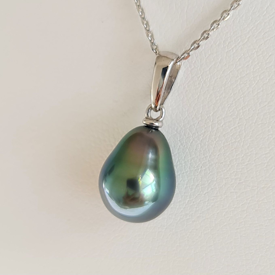 Belle de Jour  - Pendentif Or Blanc 18 carats et Perle de Tahiti d'Exception