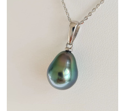 Belle de Jour  - Pendentif Or Blanc 18 carats et Perle de Tahiti d'Exception