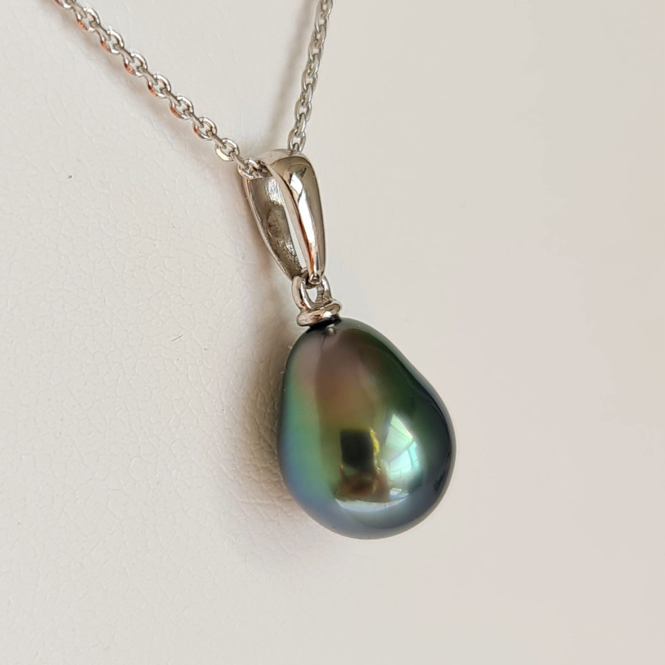 Belle de Jour  - Pendentif Or Blanc 18 carats et Perle de Tahiti d'Exception