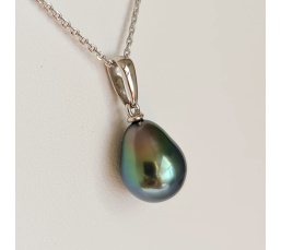 Belle de Jour  - Pendentif Or Blanc 18 carats et Perle de Tahiti d'Exception