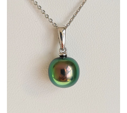 Belle de Jour  - Pendentif Or Blanc 18 carats et Perle de Tahiti d'Exception