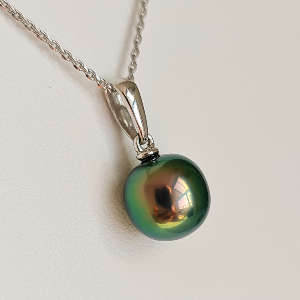 Belle de Jour  - Pendentif Or Blanc 18 carats et Perle de Tahiti d'Exception