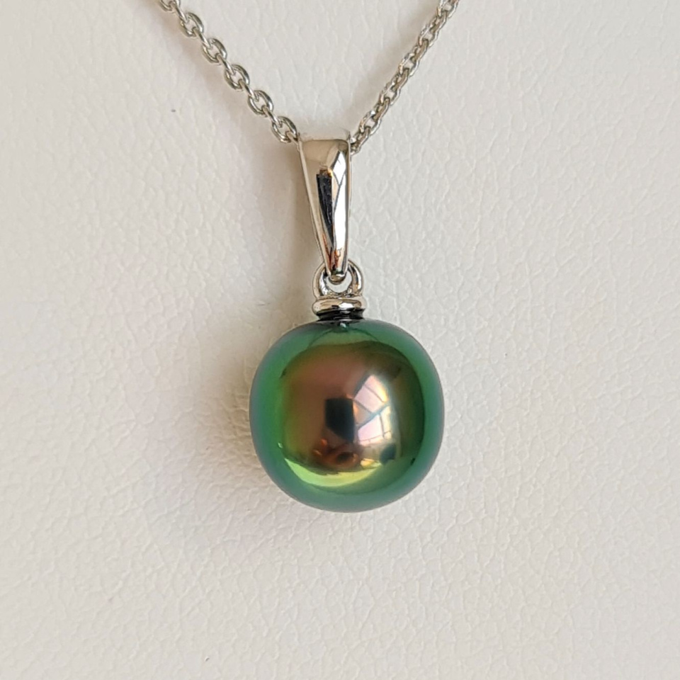 Belle de Jour  - Pendentif Or Blanc 18 carats et Perle de Tahiti d'Exception