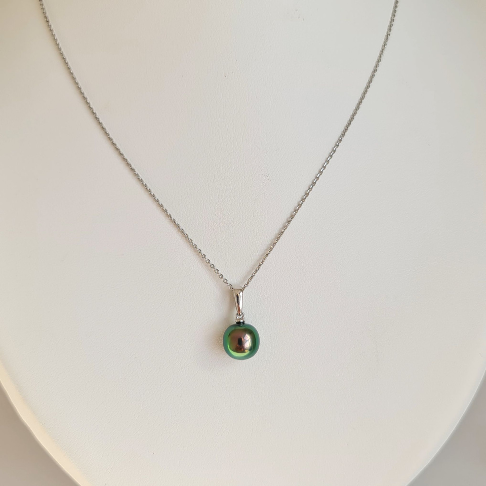 Belle de Jour  - Pendentif Or Blanc 18 carats et Perle de Tahiti d'Exception