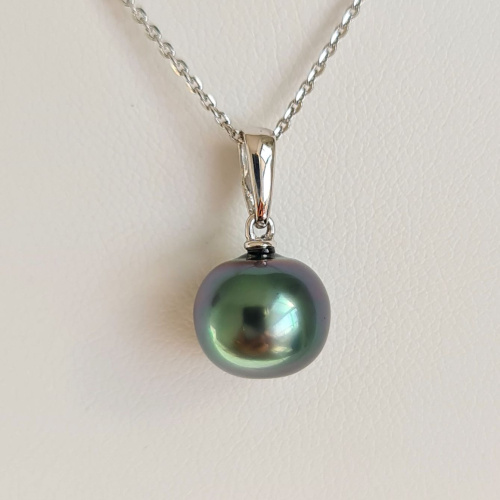 Belle de Jour  - Pendentif Or Blanc 18 carats et Perle de Tahiti d'Exception