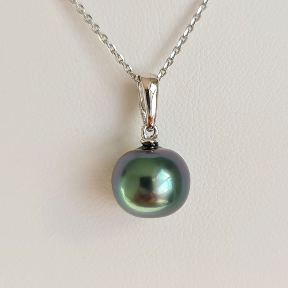 Belle de Jour  - Pendentif Or Blanc 18 carats et Perle de Tahiti d'Exception