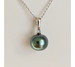 Belle de Jour  - Pendentif Or Blanc 18 carats et Perle de Tahiti d'Exception