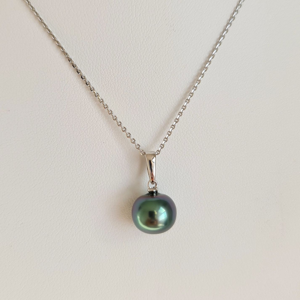 Belle de Jour  - Pendentif Or Blanc 18 carats et Perle de Tahiti d'Exception