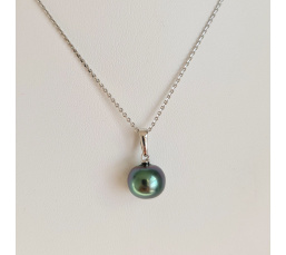 Belle de Jour  - Pendentif Or Blanc 18 carats et Perle de Tahiti d'Exception