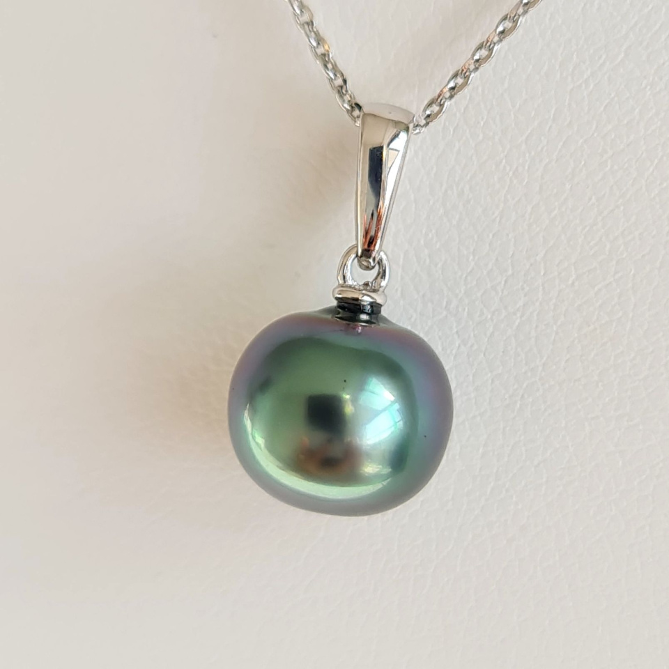 Belle de Jour  - Pendentif Or Blanc 18 carats et Perle de Tahiti d'Exception