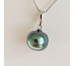 Belle de Jour  - Pendentif Or Blanc 18 carats et Perle de Tahiti d'Exception