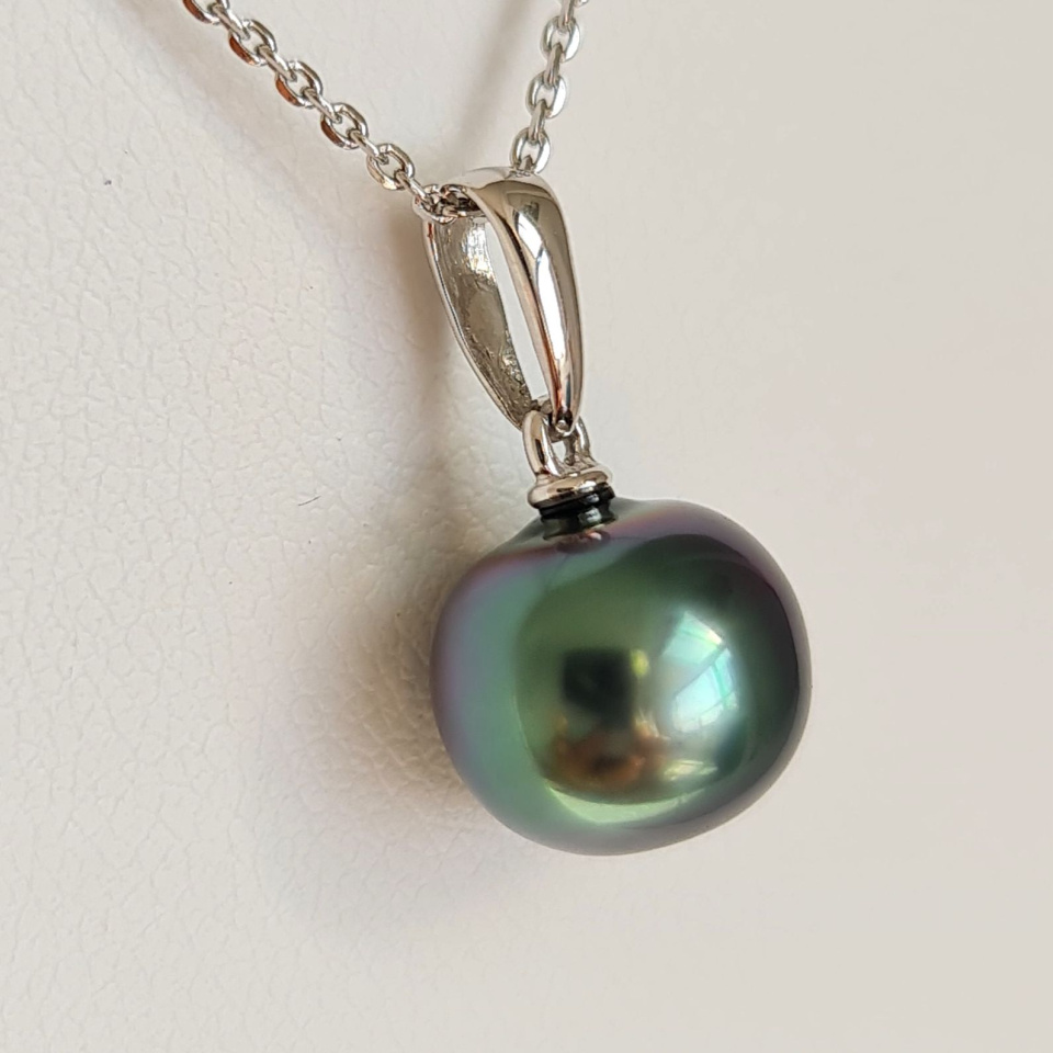 Belle de Jour  - Pendentif Or Blanc 18 carats et Perle de Tahiti d'Exception