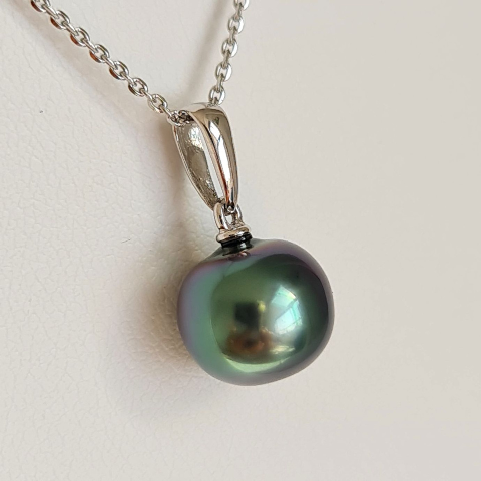 Belle de Jour  - Pendentif Or Blanc 18 carats et Perle de Tahiti d'Exception