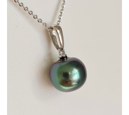 Belle de Jour  - Pendentif Or Blanc 18 carats et Perle de Tahiti d'Exception