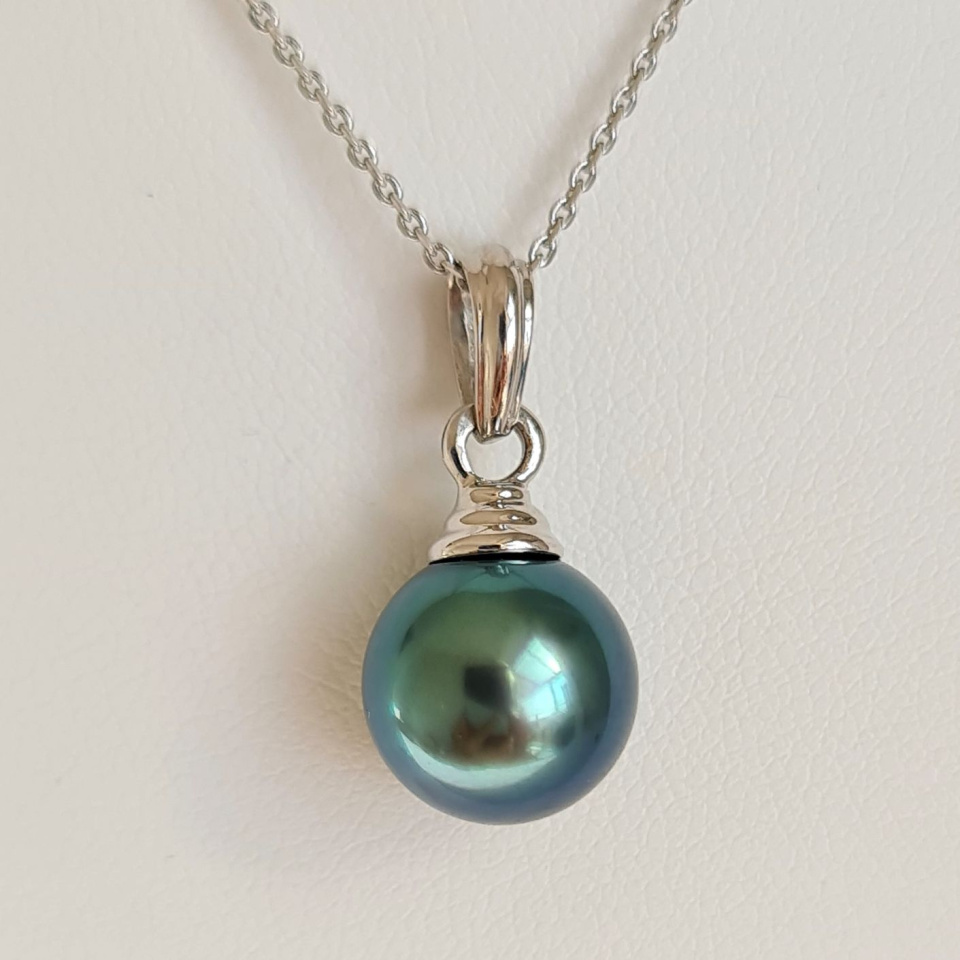Bora Bora - Pendentif en Or Blanc et Perle de Tahiti d'Exception