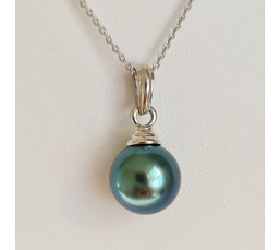 Bora Bora - Pendentif en Or Blanc et Perle de Tahiti d'Exception