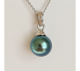 Bora Bora - Pendentif en Or Blanc et Perle de Tahiti d'Exception