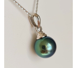 Bora Bora - Pendentif en Or Blanc et Perle de Tahiti d'Exception