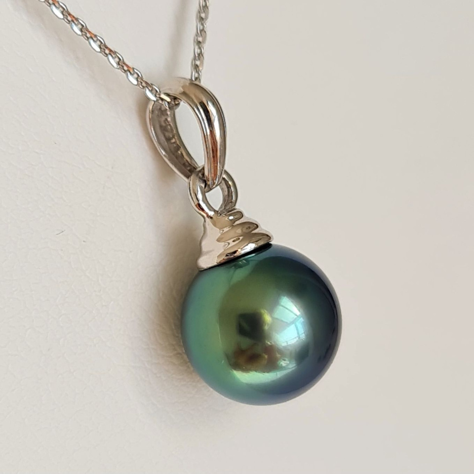 Bora Bora - Pendentif en Or Blanc et Perle de Tahiti d'Exception