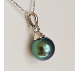 Bora Bora - Pendentif en Or Blanc et Perle de Tahiti d'Exception