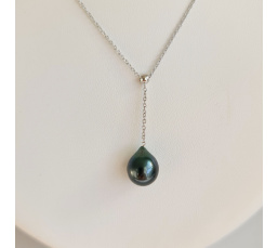 Poeiti - Collier Argent rhodié et Perle de Tahiti d'Exception