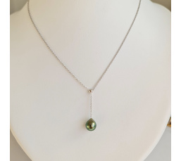 Poeiti - Collier Argent rhodié et Perle de Tahiti d'Exception