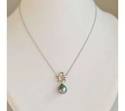 Fleur des Iles - Collier Argent Rhodié et Perle de Tahiti d'Exception