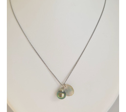 Tahiti - Collier Argent rhodié et Véritable Perle de Tahiti