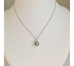 Tahiti - Collier Argent rhodié et Perle de Tahiti d'exception