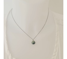 Tahiti - Collier Argent rhodié et Perle de Tahiti d'exception