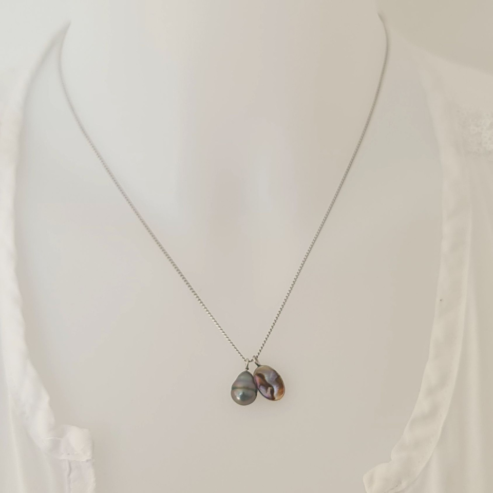 Tahiti - Collier Argent rhodié et Perle de Tahiti d'Exception