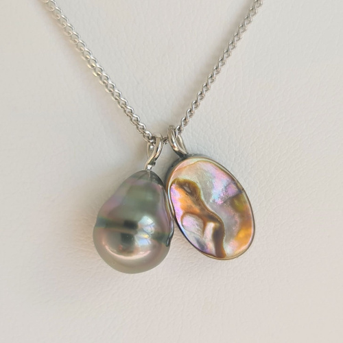 Tahiti - Collier Argent rhodié et Perle de Tahiti d'Exception