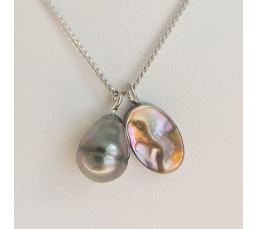 Tahiti - Collier Argent rhodié et Perle de Tahiti d'Exception