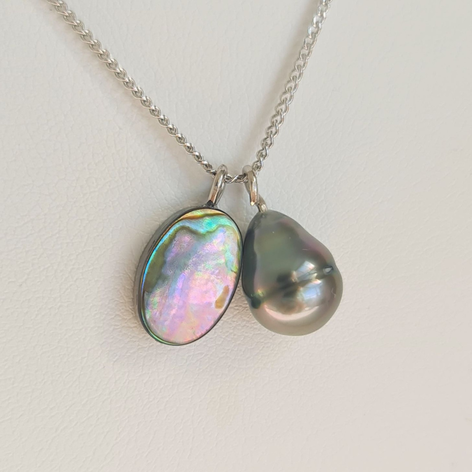 Tahiti - Collier Argent rhodié et Perle de Tahiti d'Exception