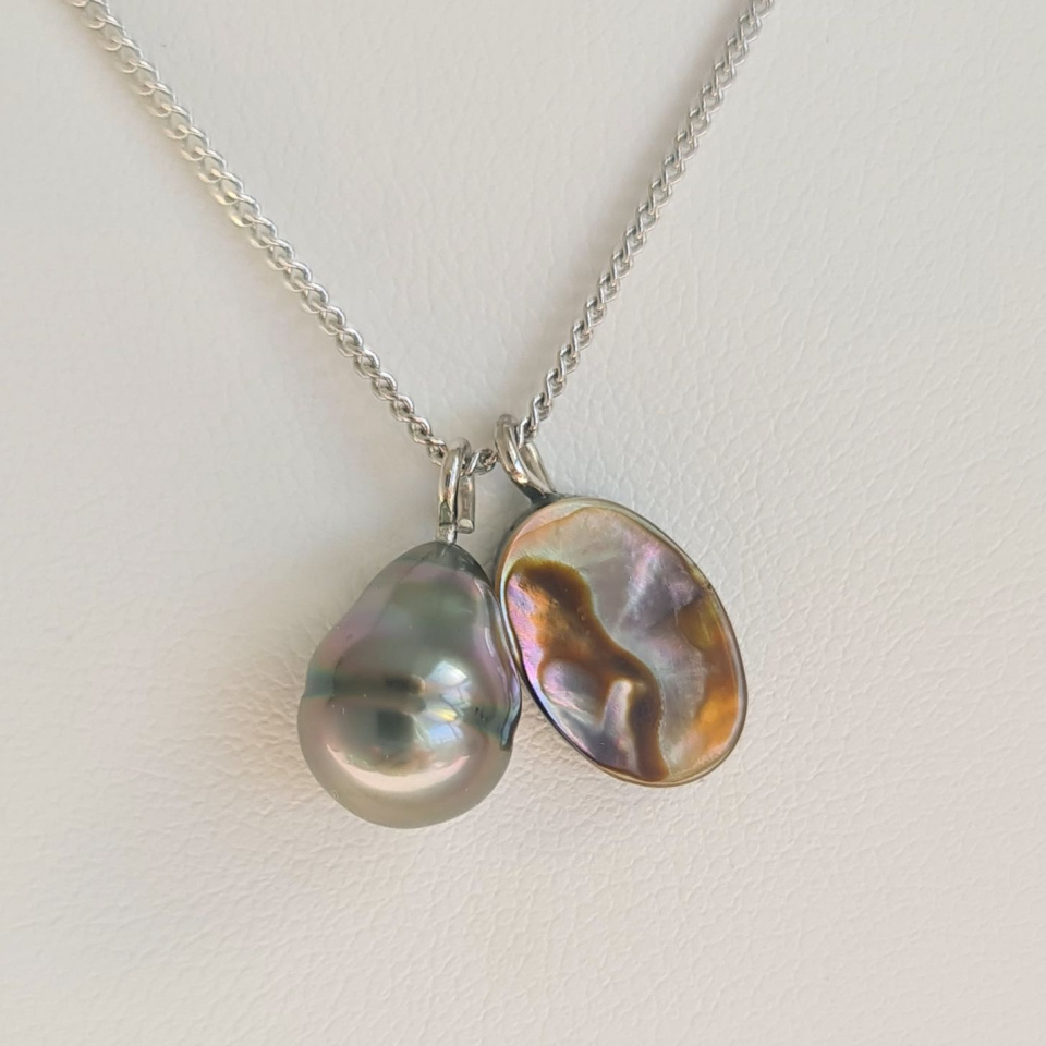 Tahiti - Collier Argent rhodié et Perle de Tahiti d'Exception