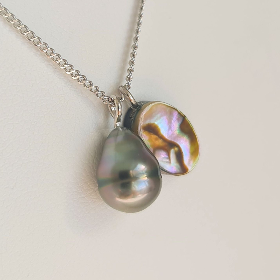 Tahiti - Collier Argent rhodié et Perle de Tahiti d'Exception