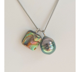 Tahiti - Collier Argent rhodié et Perle de Tahiti d'Exception