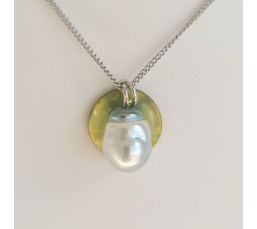 Tahiti - Collier Argent rhodié et Perle de Tahiti d'exception