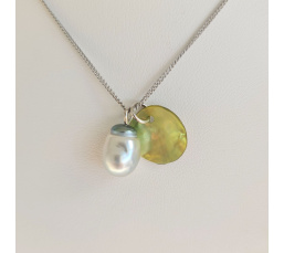 Tahiti - Collier Argent rhodié et Perle de Tahiti d'exception