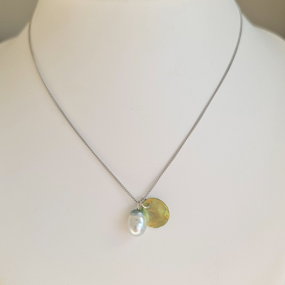 Tahiti - Collier Argent rhodié et Perle de Tahiti d'exception