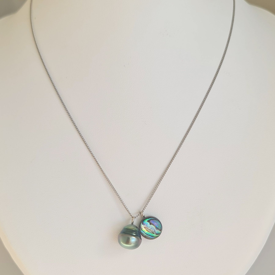 Tahiti - Collier Argent rhodié et Perle de Tahiti d'Exception