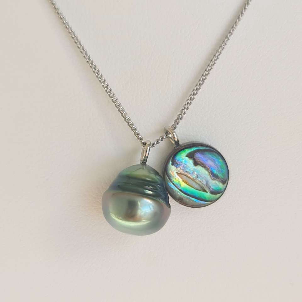 Tahiti - Collier Argent rhodié et Perle de Tahiti d'Exception