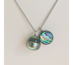 Tahiti - Collier Argent rhodié et Perle de Tahiti d'Exception