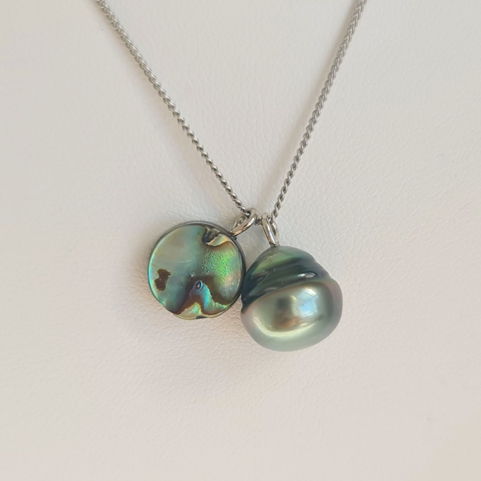 Tahiti - Collier Argent rhodié et Perle de Tahiti d'Exception