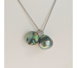 Tahiti - Collier Argent rhodié et Perle de Tahiti d'Exception