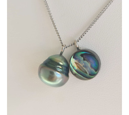 Tahiti - Collier Argent rhodié et Perle de Tahiti d'Exception