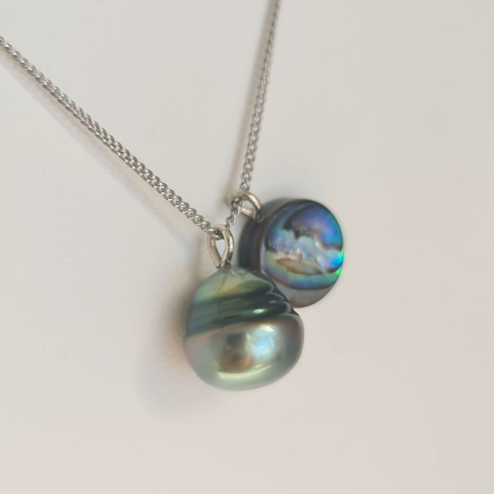 Tahiti - Collier Argent rhodié et Perle de Tahiti d'Exception