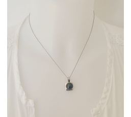 Carré d'Ô - Pendentif Argent Rhodié et Perle de Tahiti d'exception